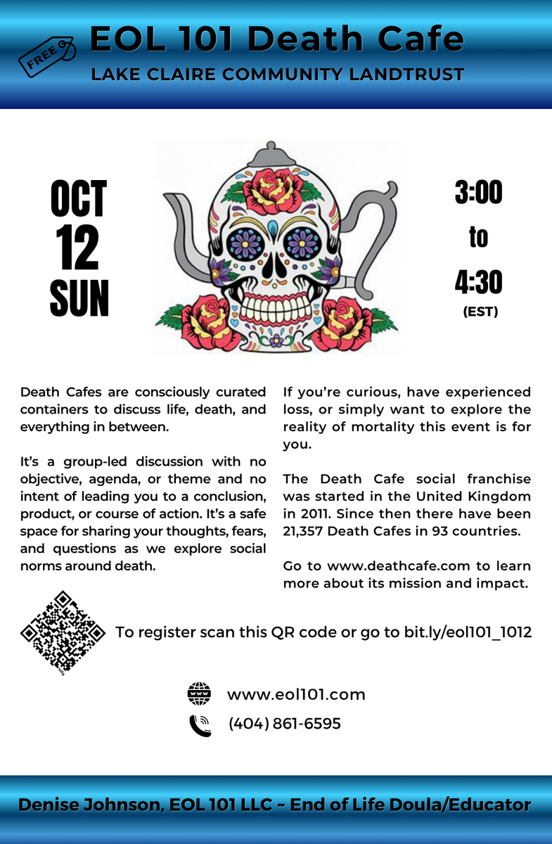 Atlanta Death Cafe EOL 101  ~ Lake Claire Community Land Trust