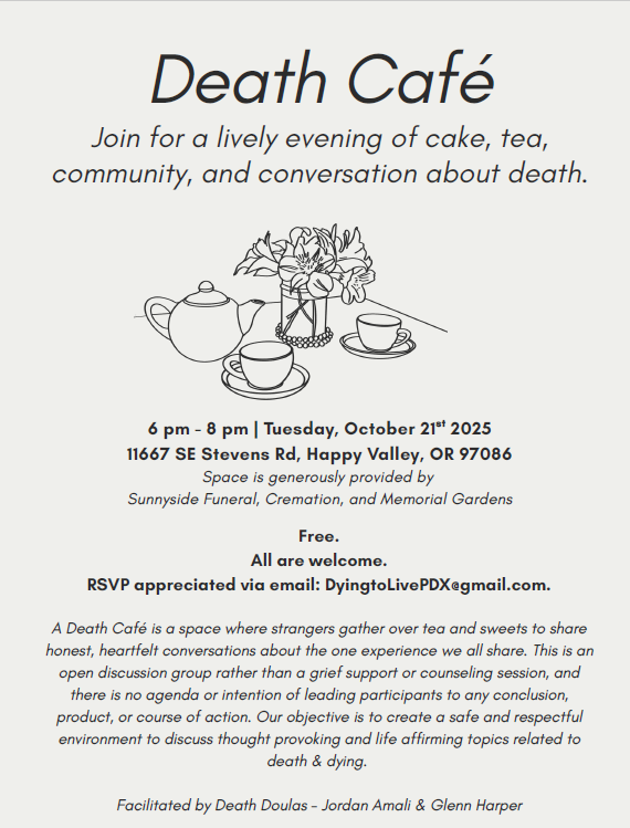 Happy Valley, OR Death Cafe @ Sunnyside Chapel