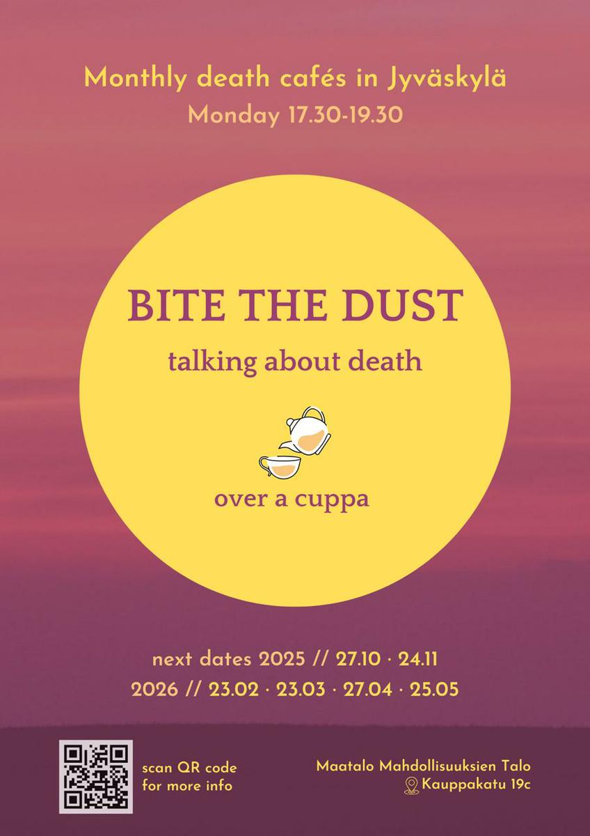 CANCELLED //Death Cafe Jyväskylä "BITE THE DUST - Talking about death over a cuppa"
