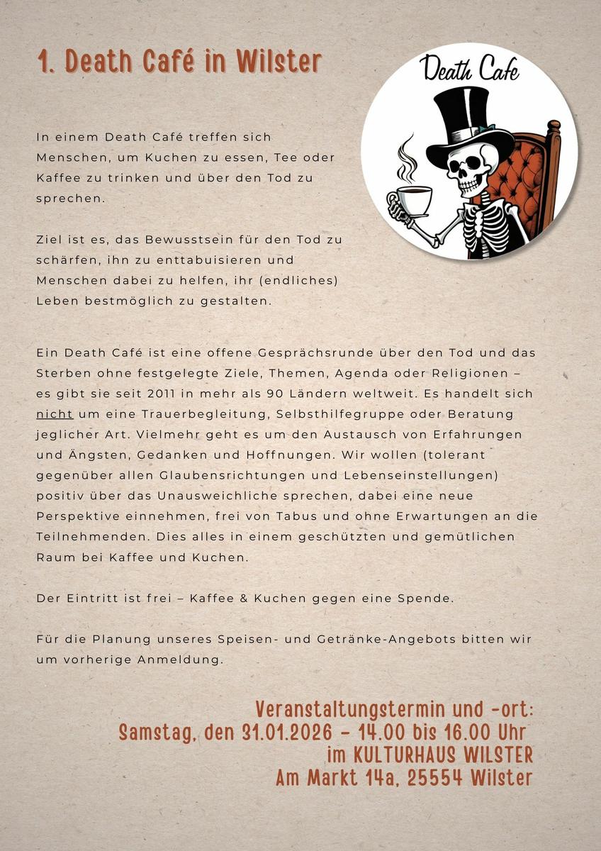 1. Death Cafe Wilster