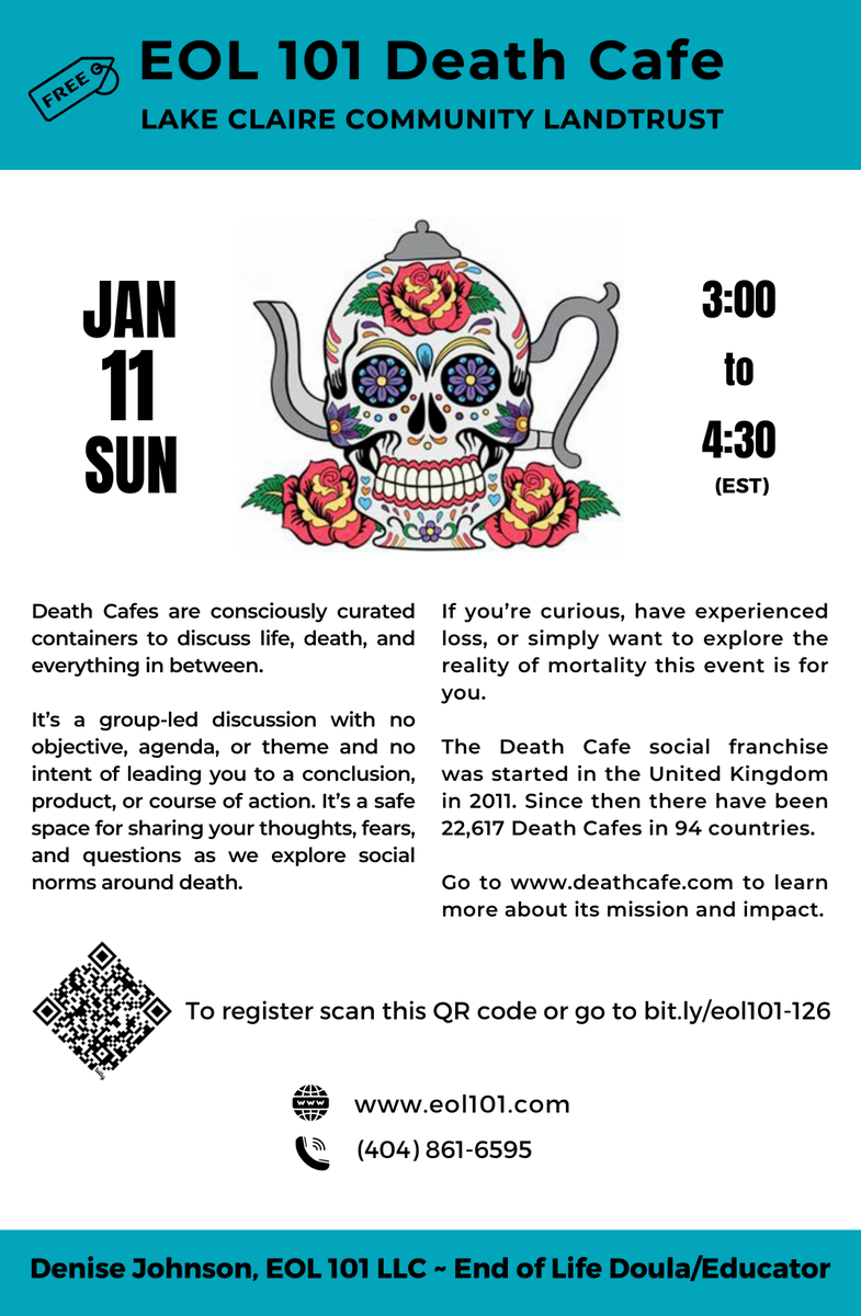 Atlanta Death Cafe EOL 101  ~ Lake Claire Community Land Trust