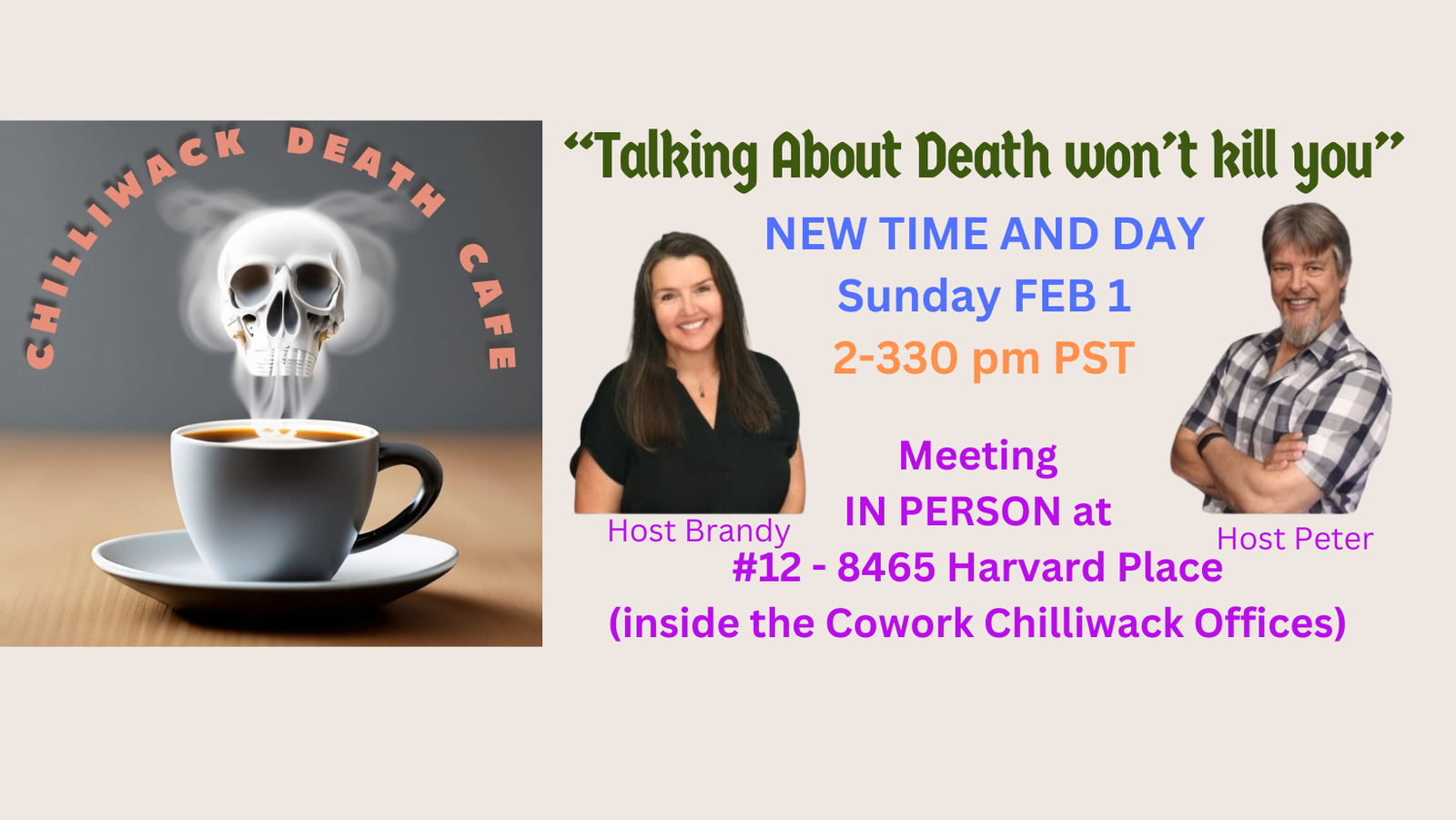 IN PERSON Chilliwack Death Cafe PDT (Pacific)