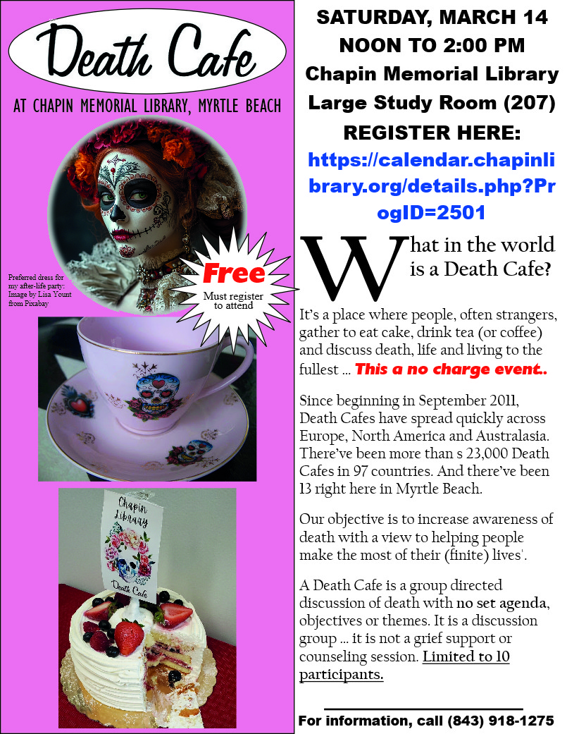 Myrtle Beach Death Cafe at Chapin Memorial Library