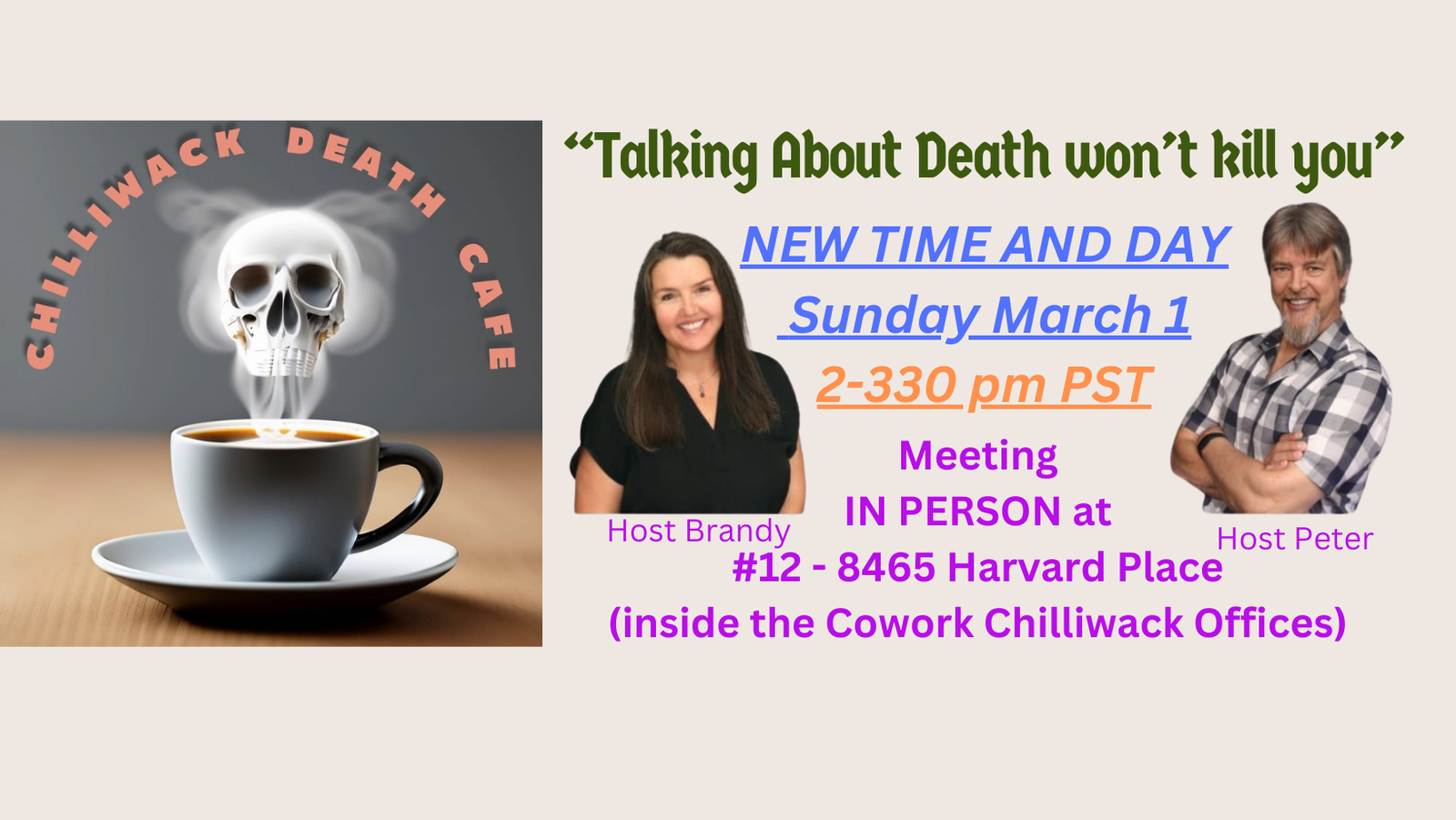 IN PERSON Chilliwack Death Cafe PDT (Pacific)