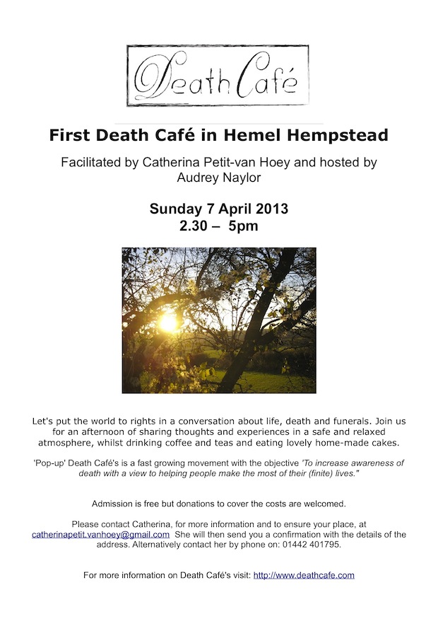 First Death Cafe in Hemel Hempstead