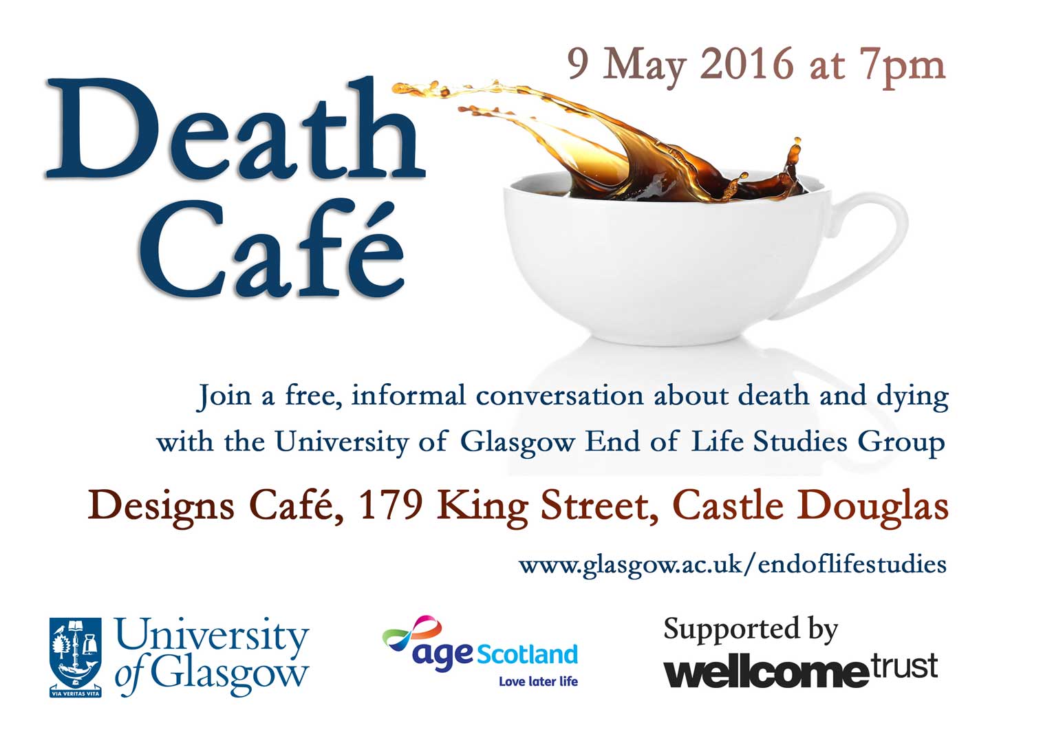 Death Cafe in Castle Douglas, Kirkcudbrightshire
