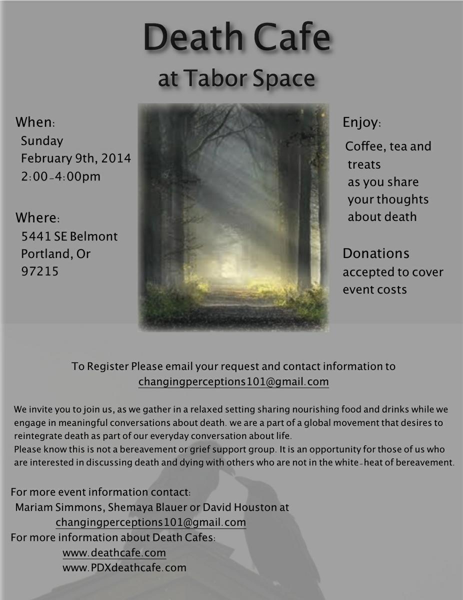 Death Cafe at Tabor Space