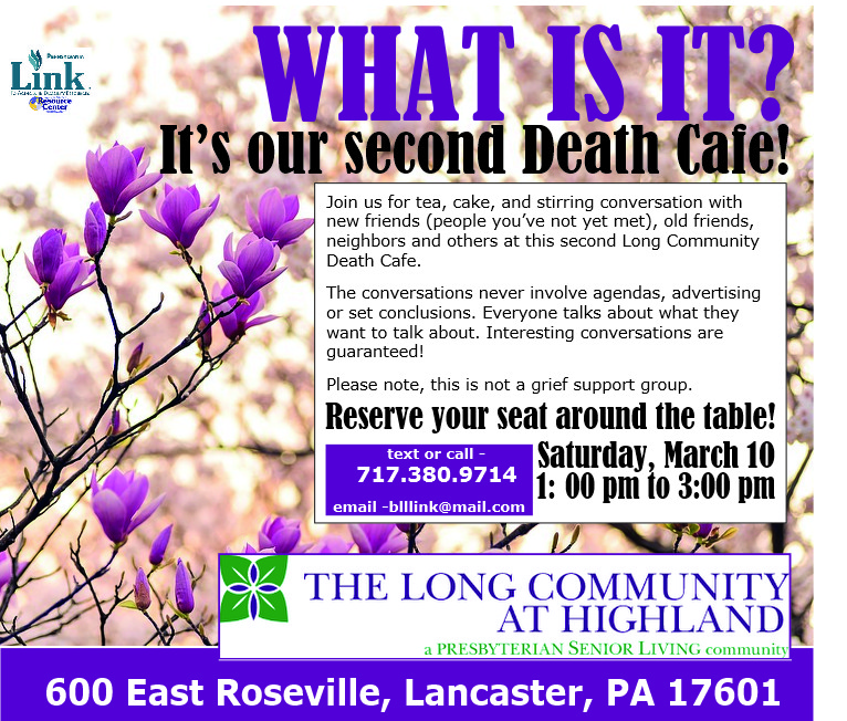 It's another Death Cafe at the Long Community at Highland