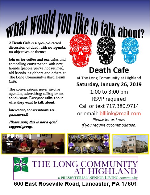 Lancaster PA Death Cafe III at The Long Community at Highland