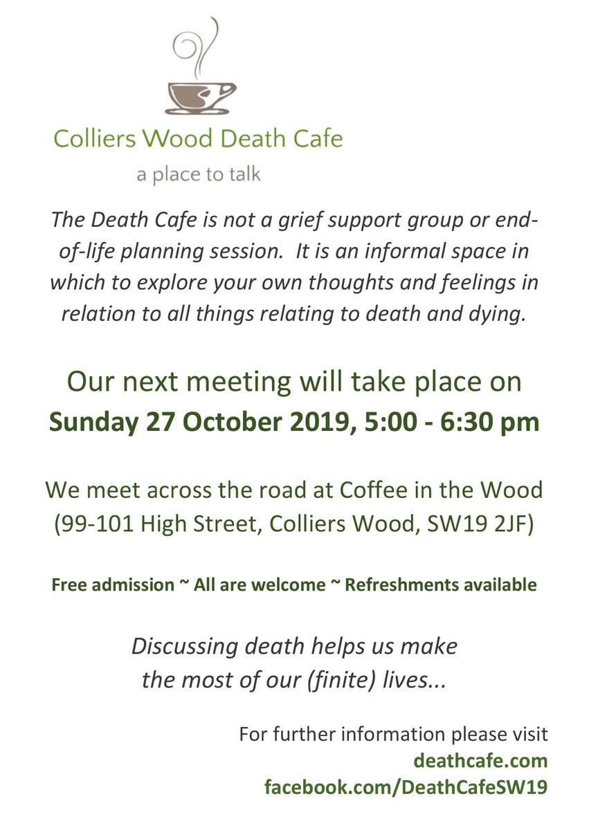 Colliers Wood Death Cafe - Oct 2019